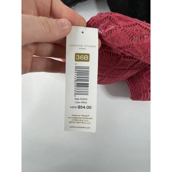 Adrienne Vittadini Front Crochet Detail Full Cup Underwired Bra 3 pack 36B NEW - Picture 14 of 14